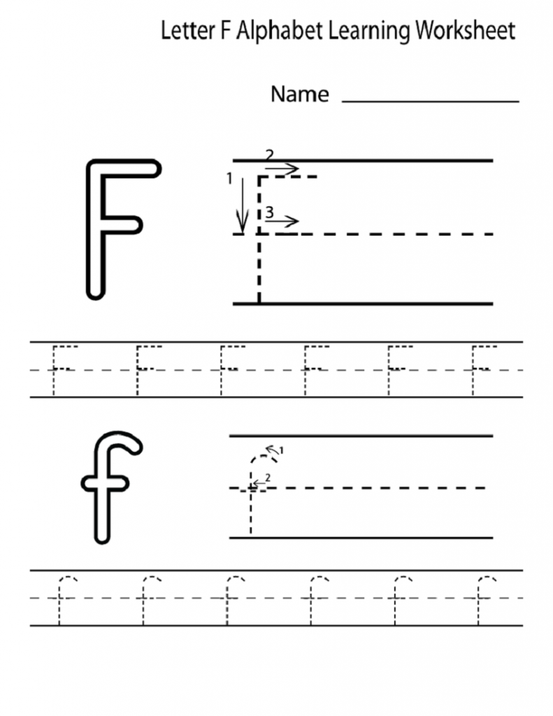 Letter F Worksheet for Preschool and Kindergarten Activity Shelter