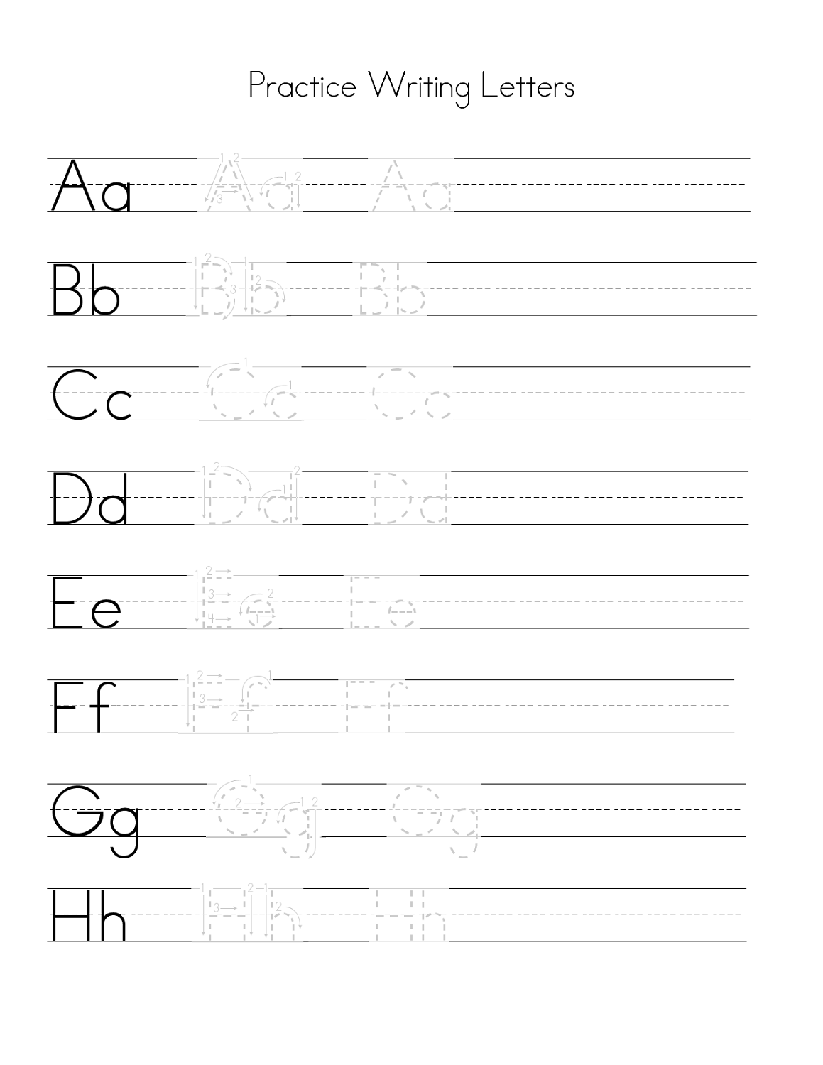 letter practice writing