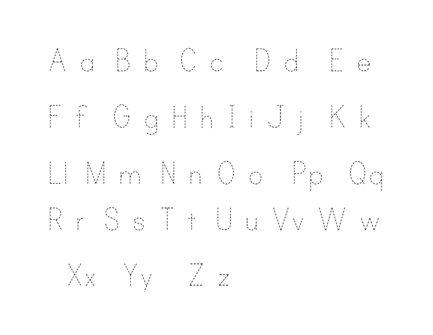 letter tracing sheets alphabet