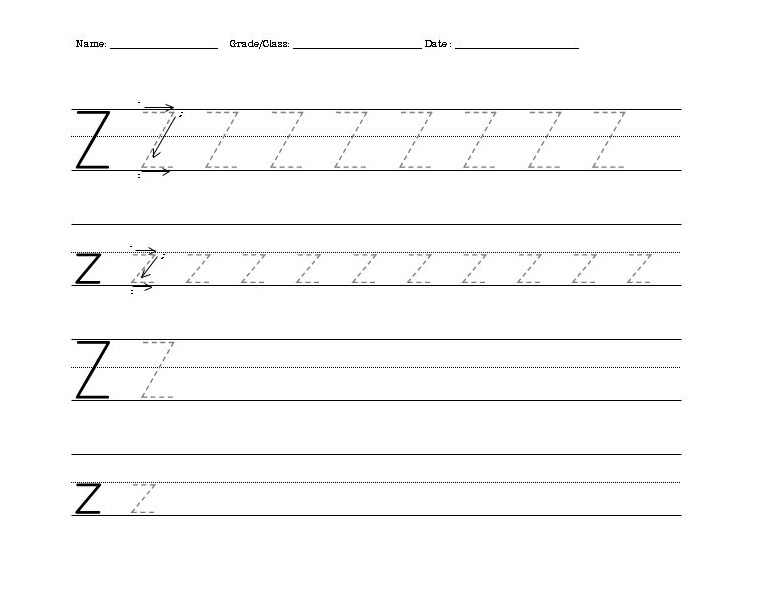 Letter Z Worksheets for Kindergarten | Activity Shelter