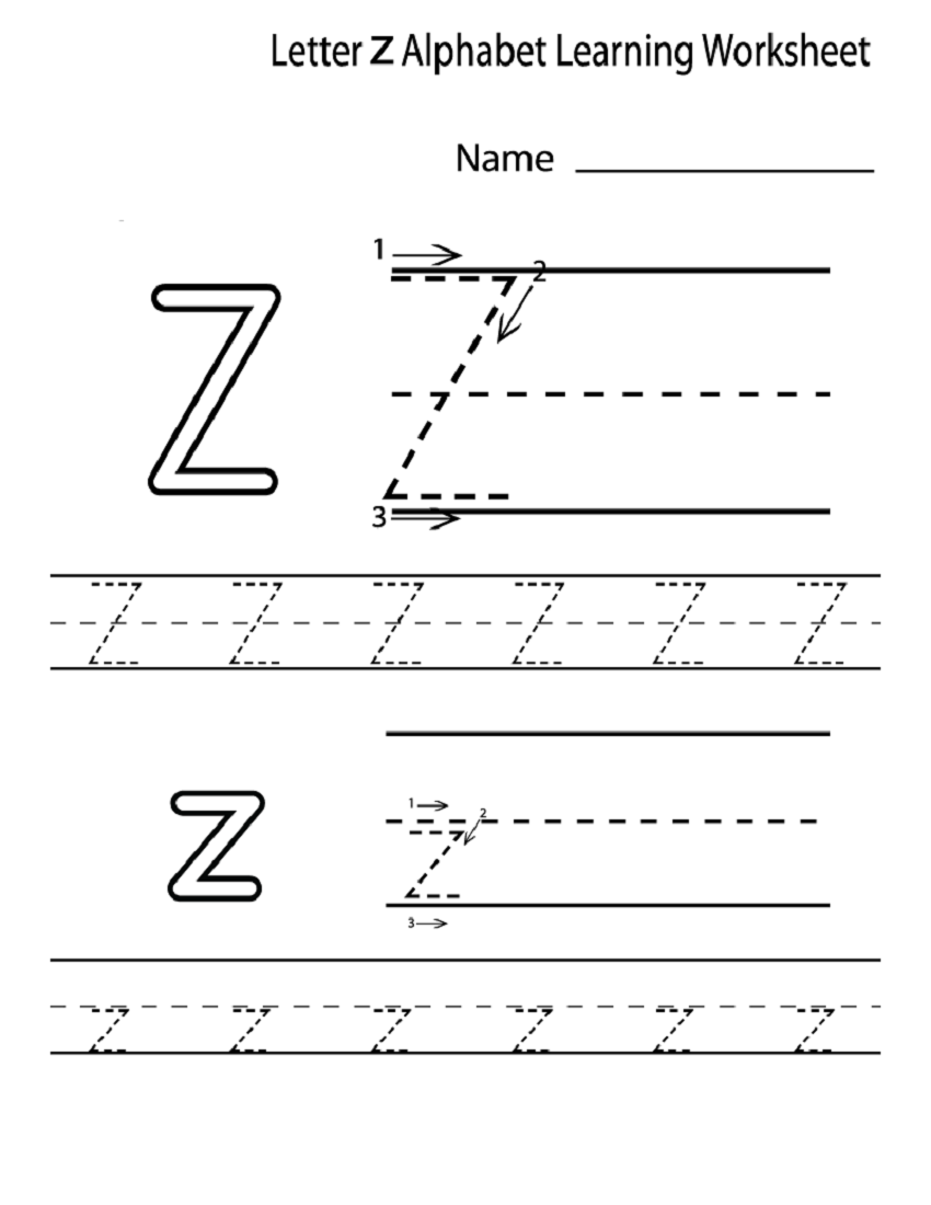 letter z worksheets for preschool image via daycareworksheets.com