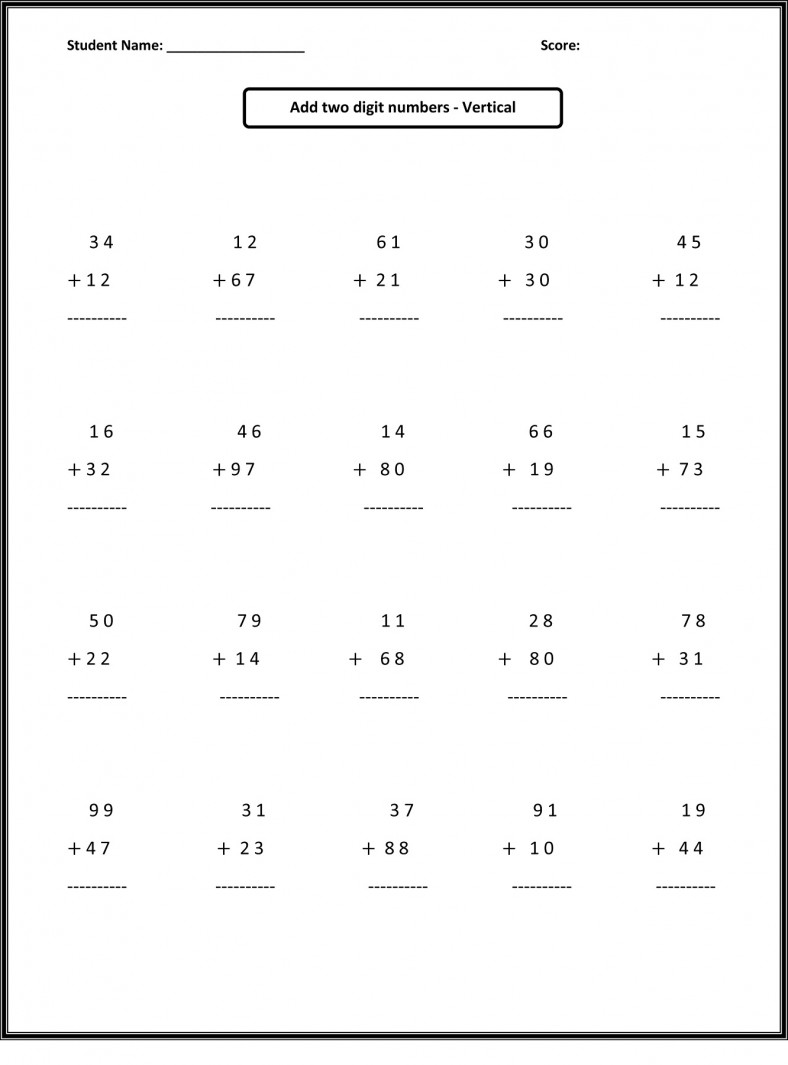 Math Sheets For Grade 1 To Print Activity Shelter