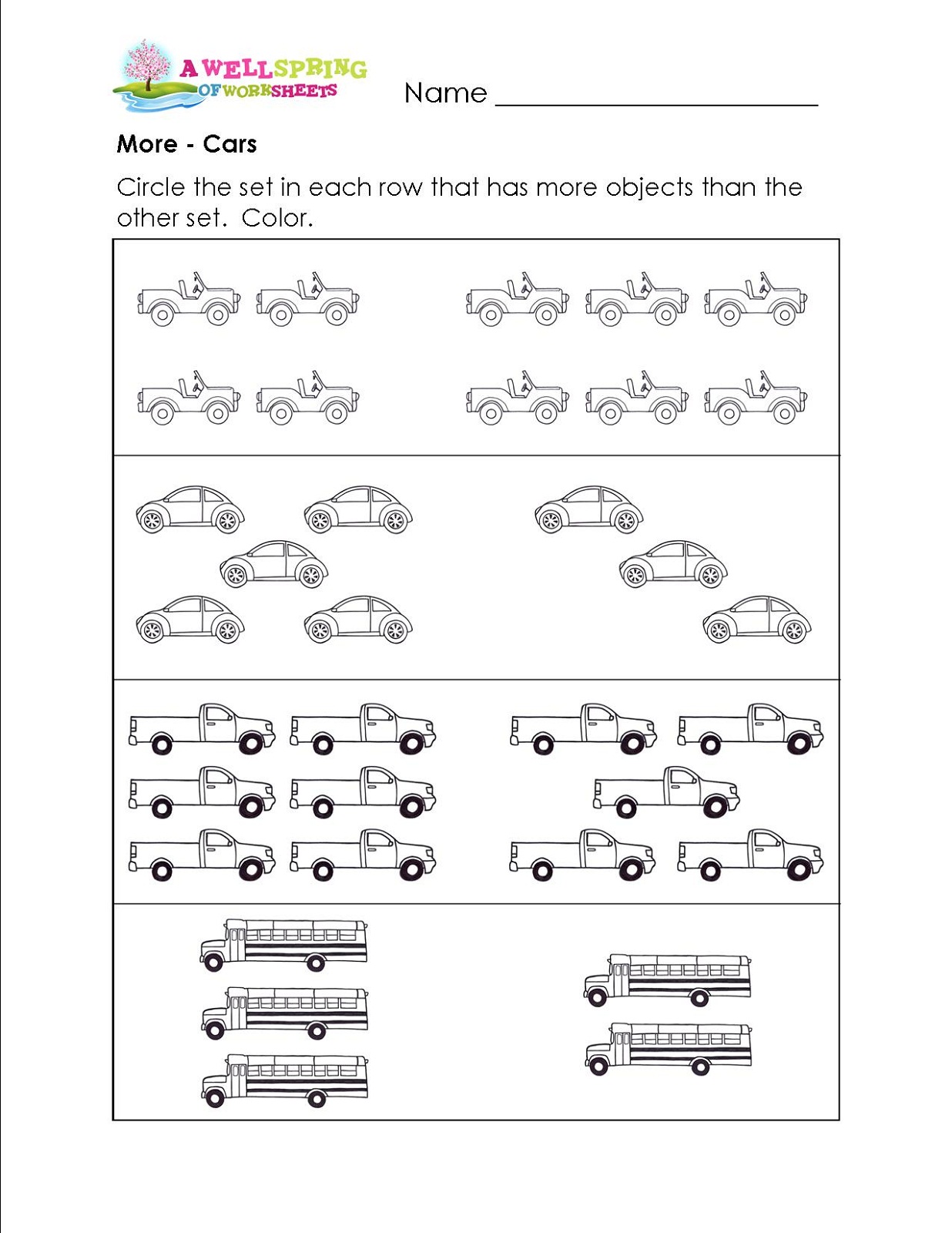 more or less worksheets for kids