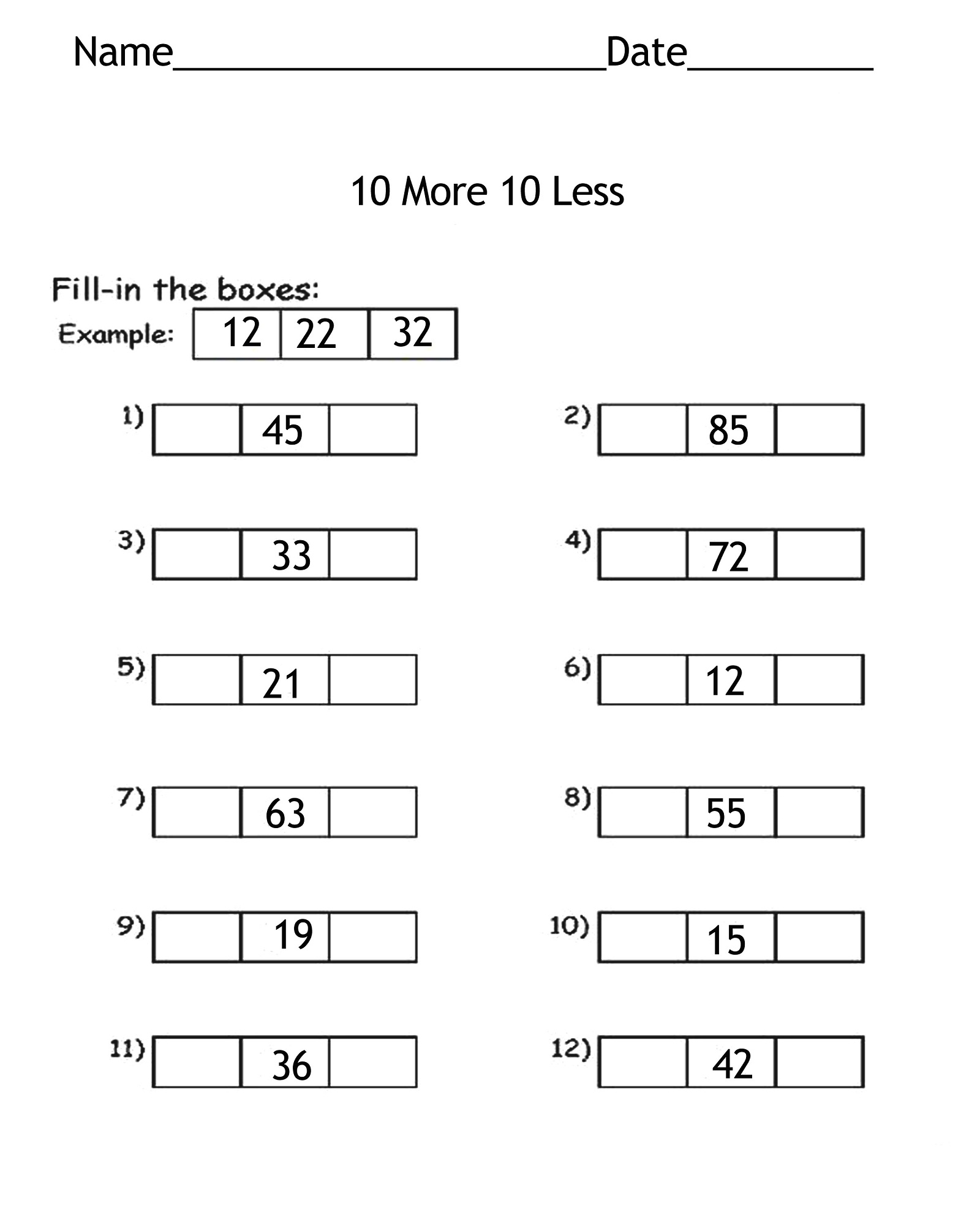 More or Less Worksheets for Kids  Activity Shelter Regarding Ten More Ten Less Worksheet