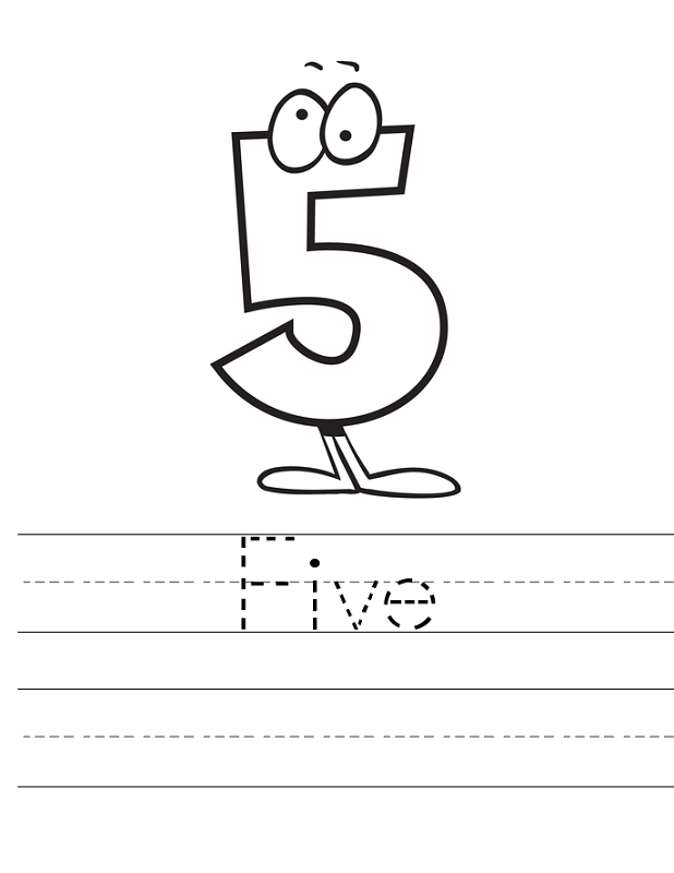 number 5 worksheet simple