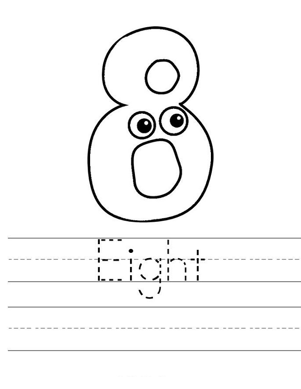 number 8 worksheet for children