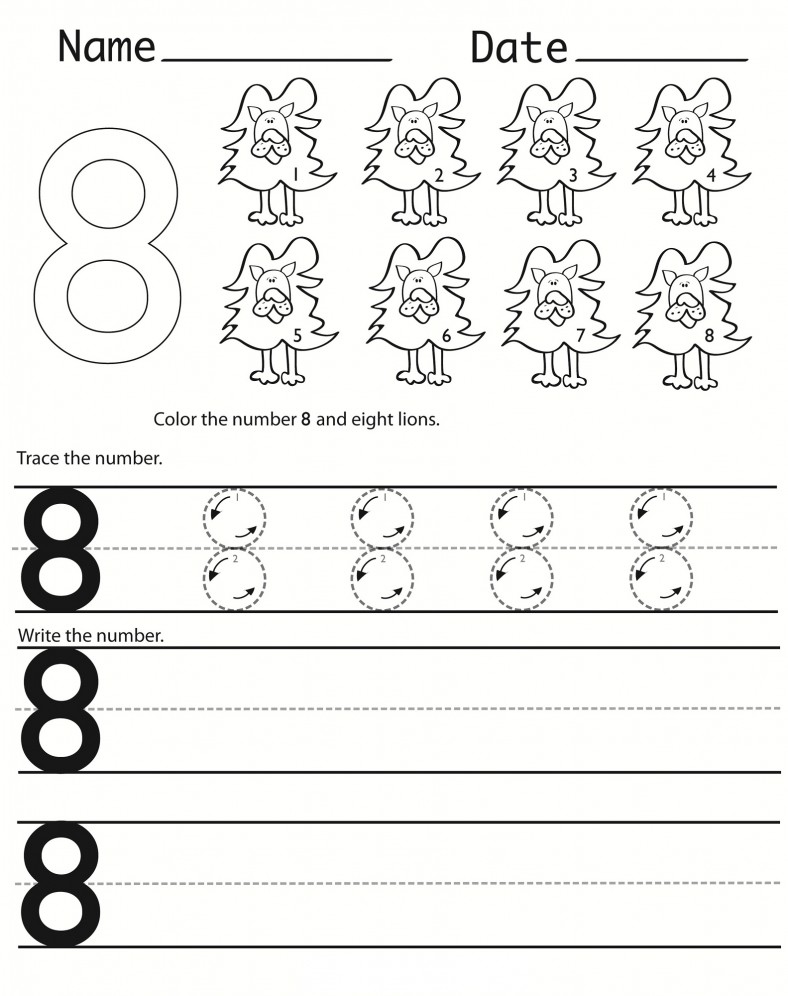 number 8 worksheet for kids