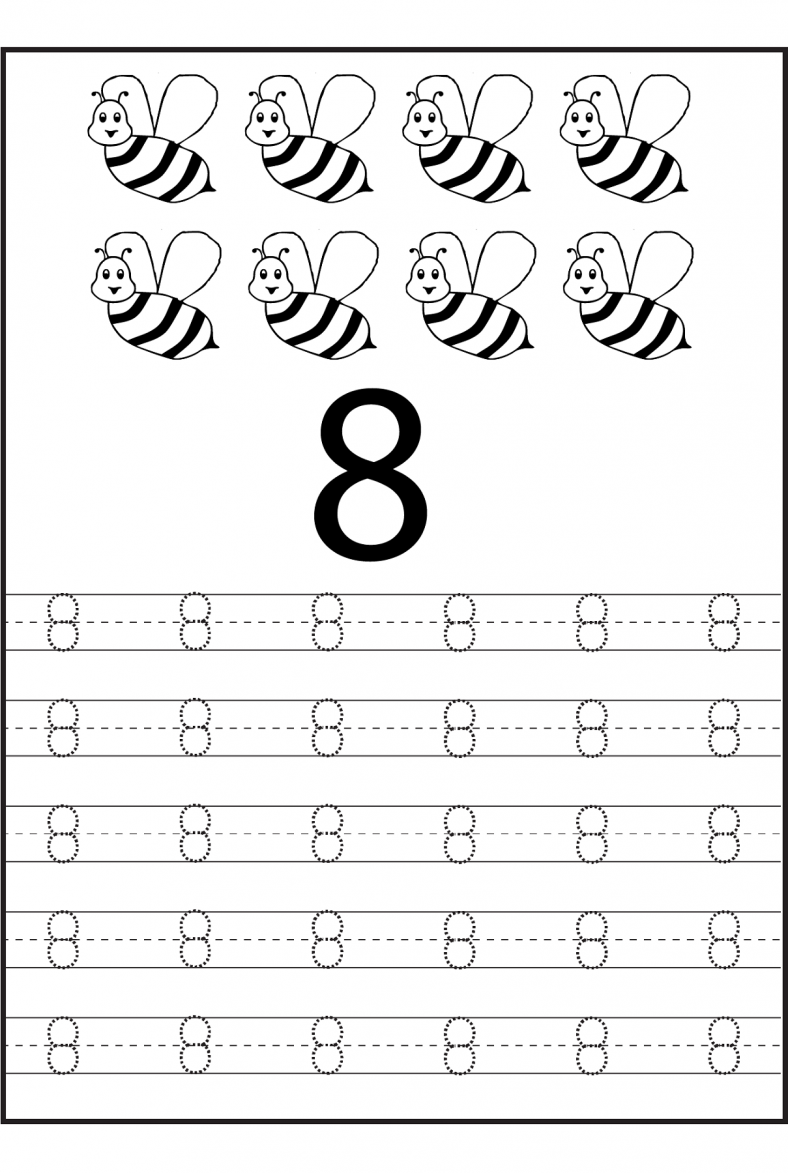 number 8 worksheet for practice