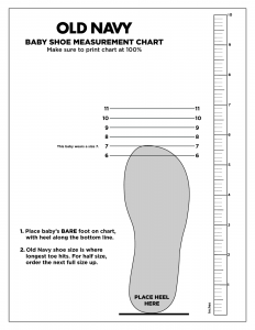 Printable Shoe Size Chart | Activity Shelter