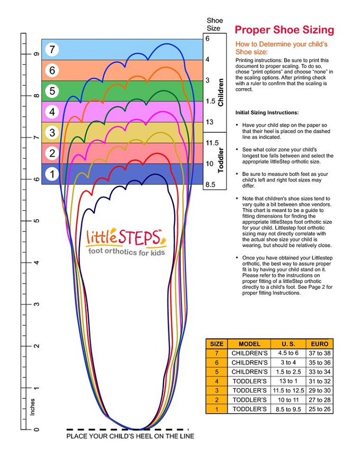 Printable Foot Sizing Chart