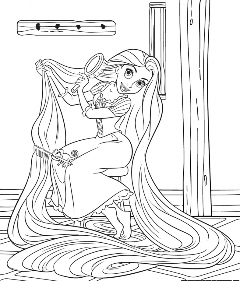 rapunzel color pages for adult