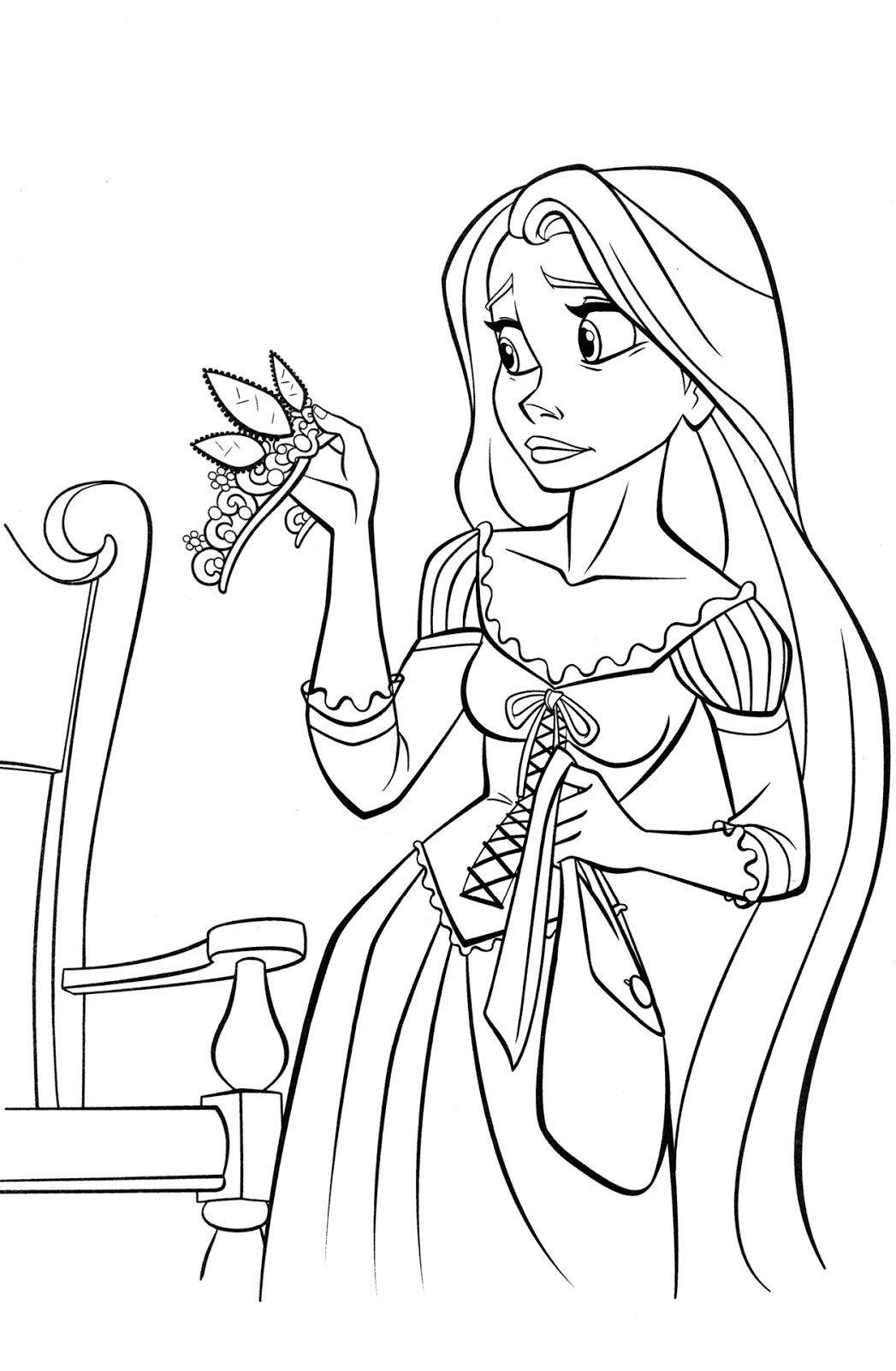 rapunzel color pages princess