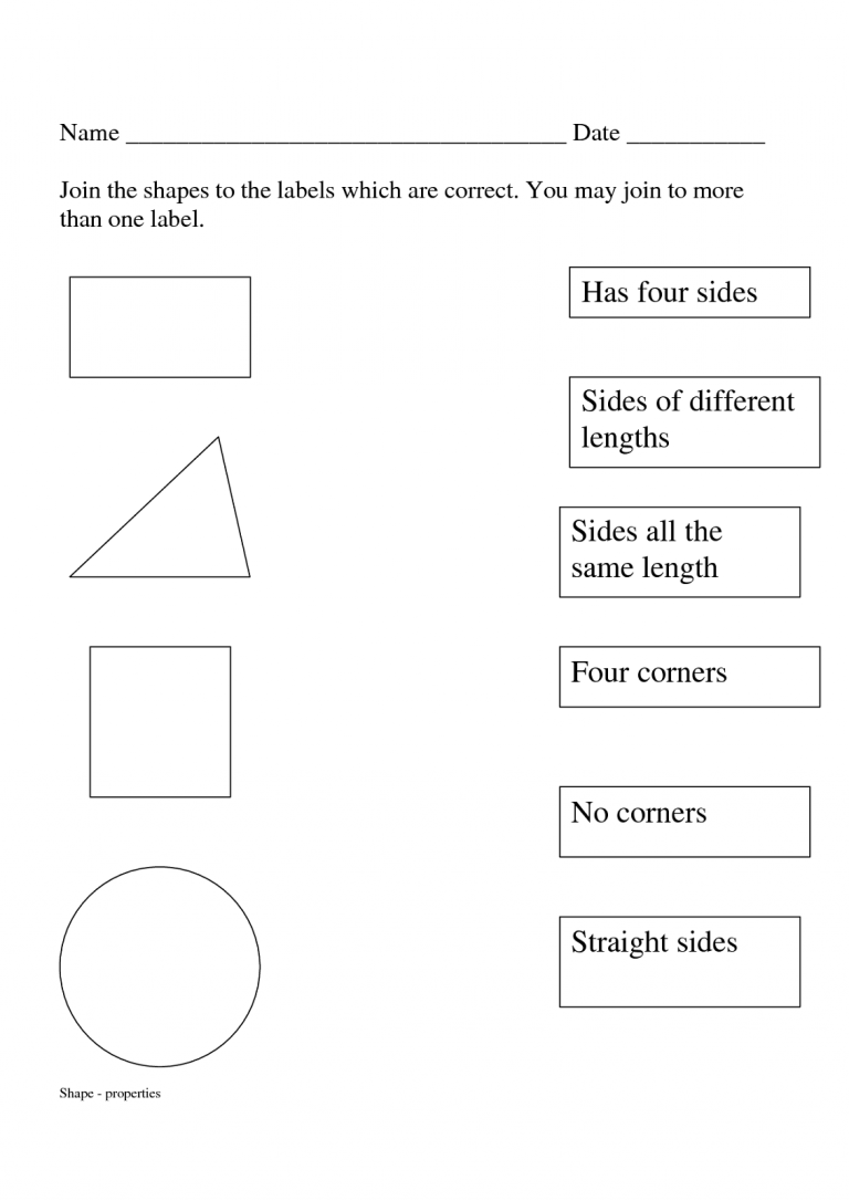 Shapes And Sides Worksheets To Print Activity Shelter