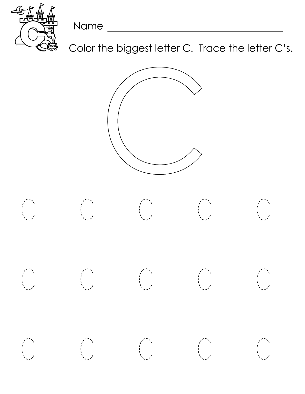 Trace the Letter C Worksheets | Activity Shelter