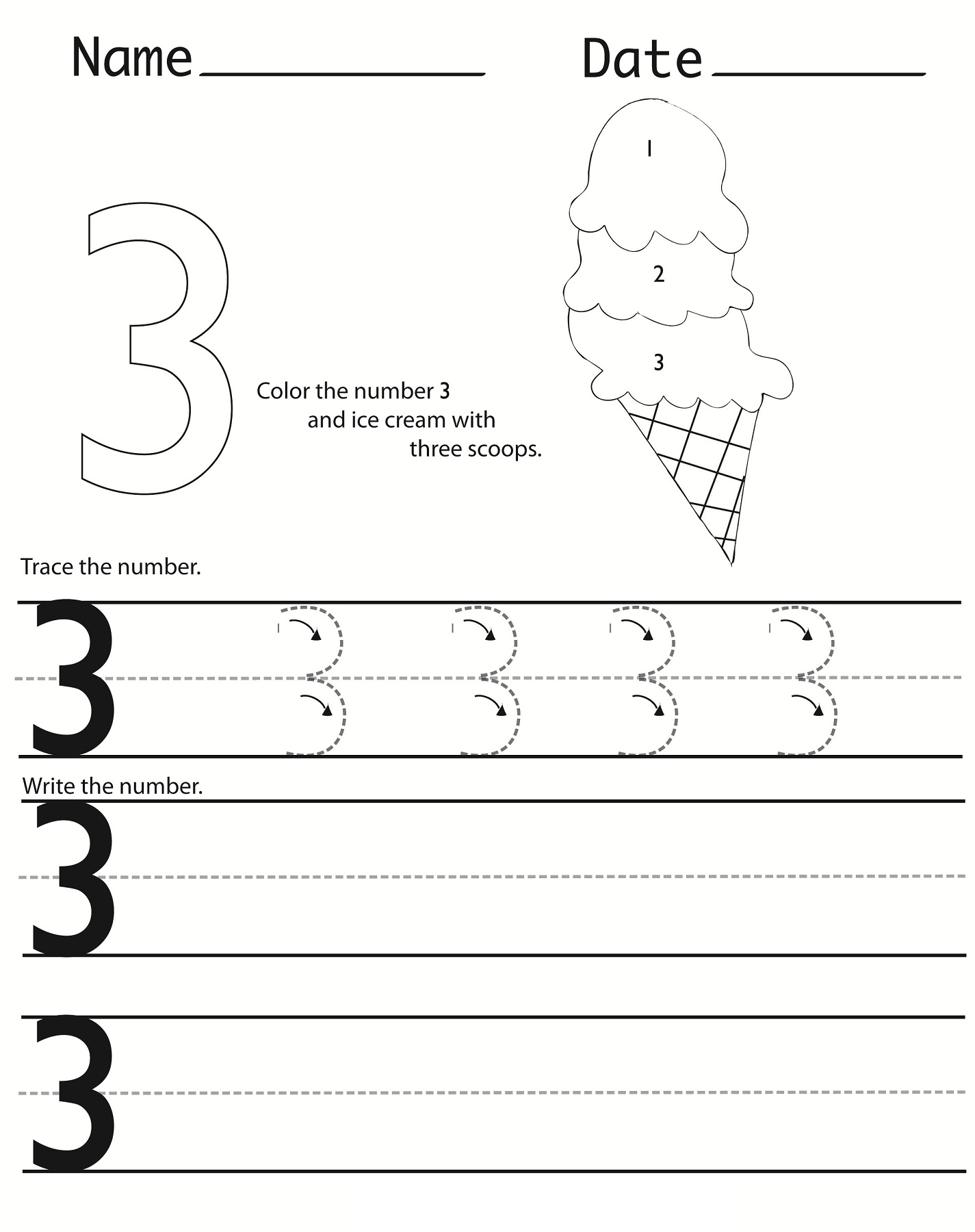 Writing Numbers Worksheets For Kindergarten