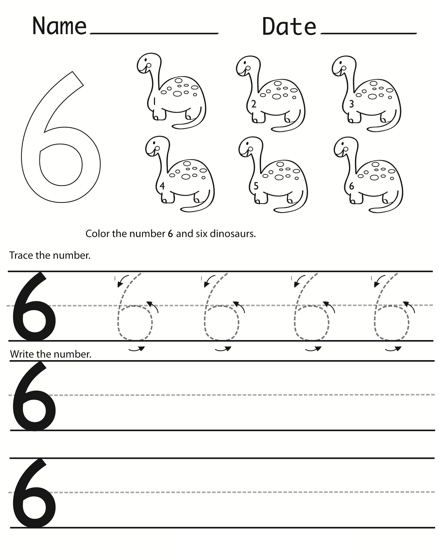 Number Writing Practice Sheets