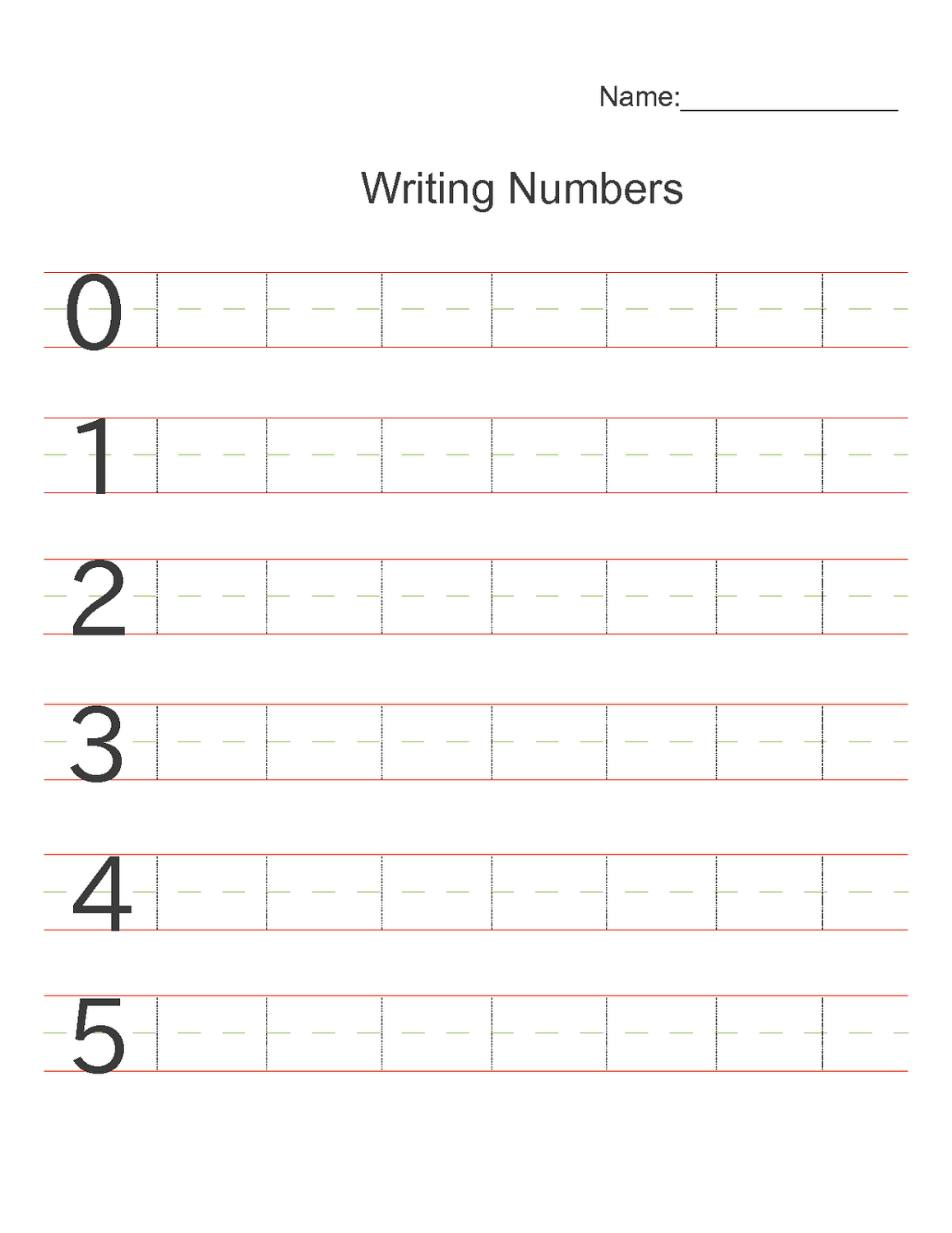 Worksheet For Writing Numbers