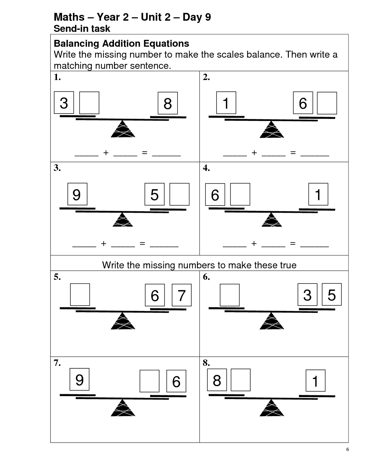 balance scale worksheet new