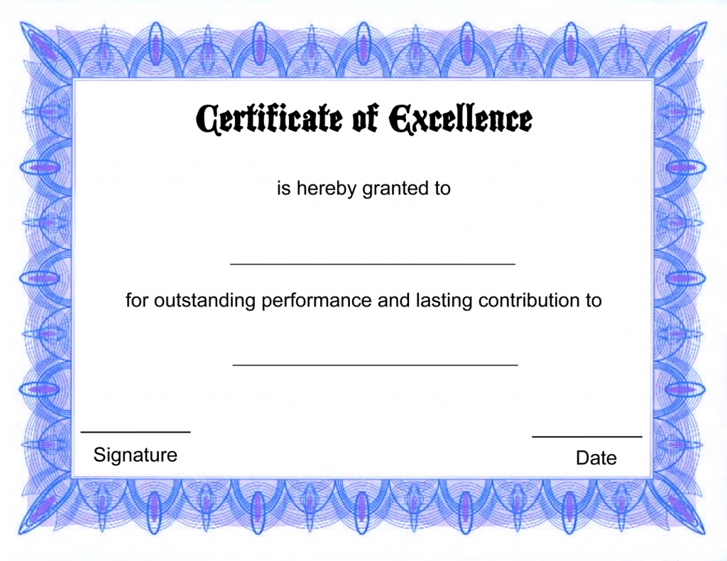 Free Printable Blank Certificate Templates