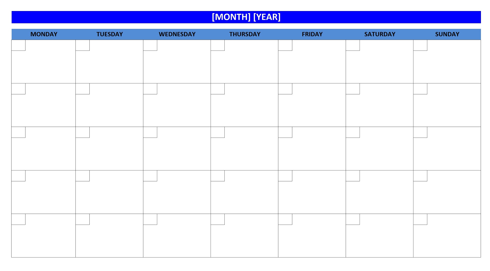 Blank Weekly Calendars Printable Activity Shelter