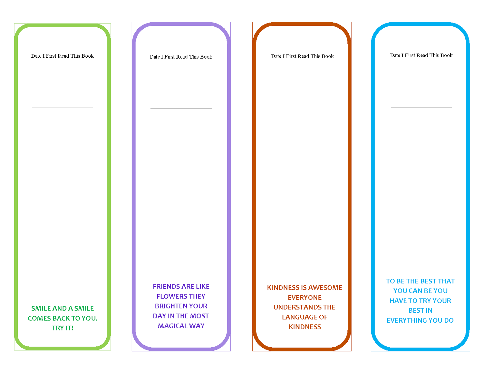 Free Printable Editable Bookmarks