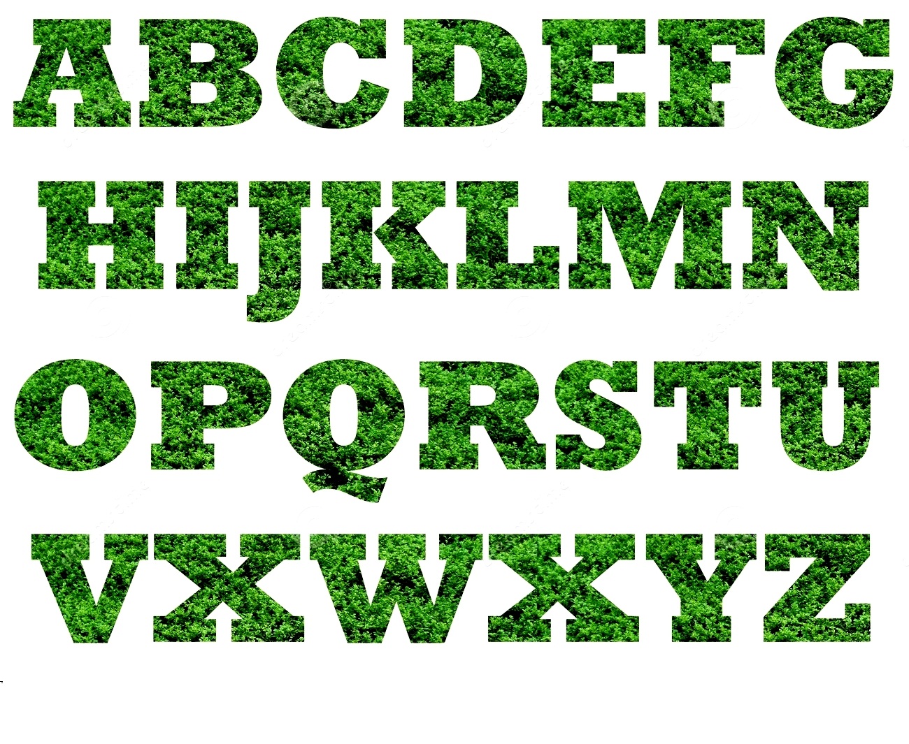 Printable Green Alphabet Letters