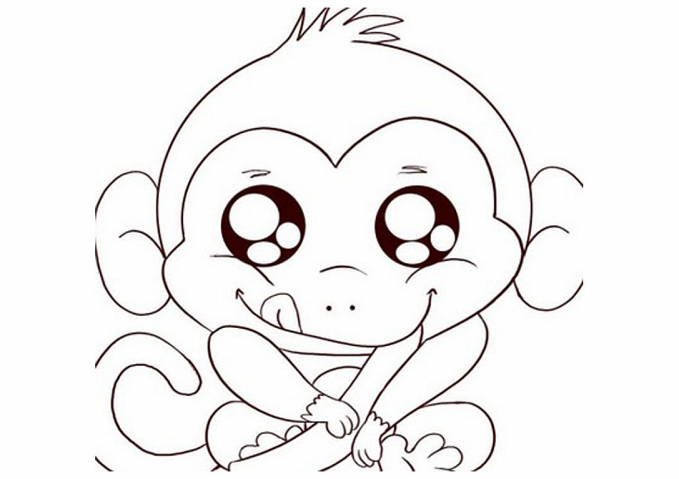 coloring pages of monkeys baby