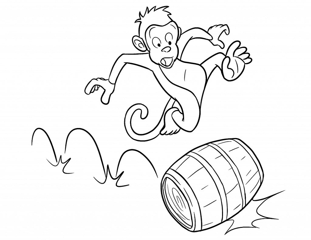 coloring pages of monkeys cartoon