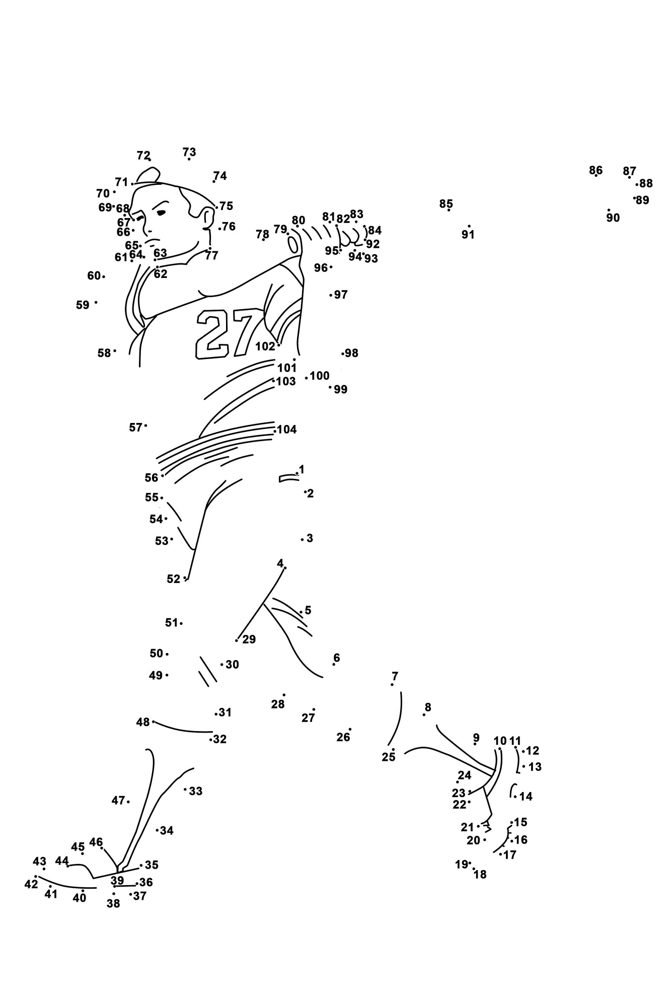 dot to dot printables baseball