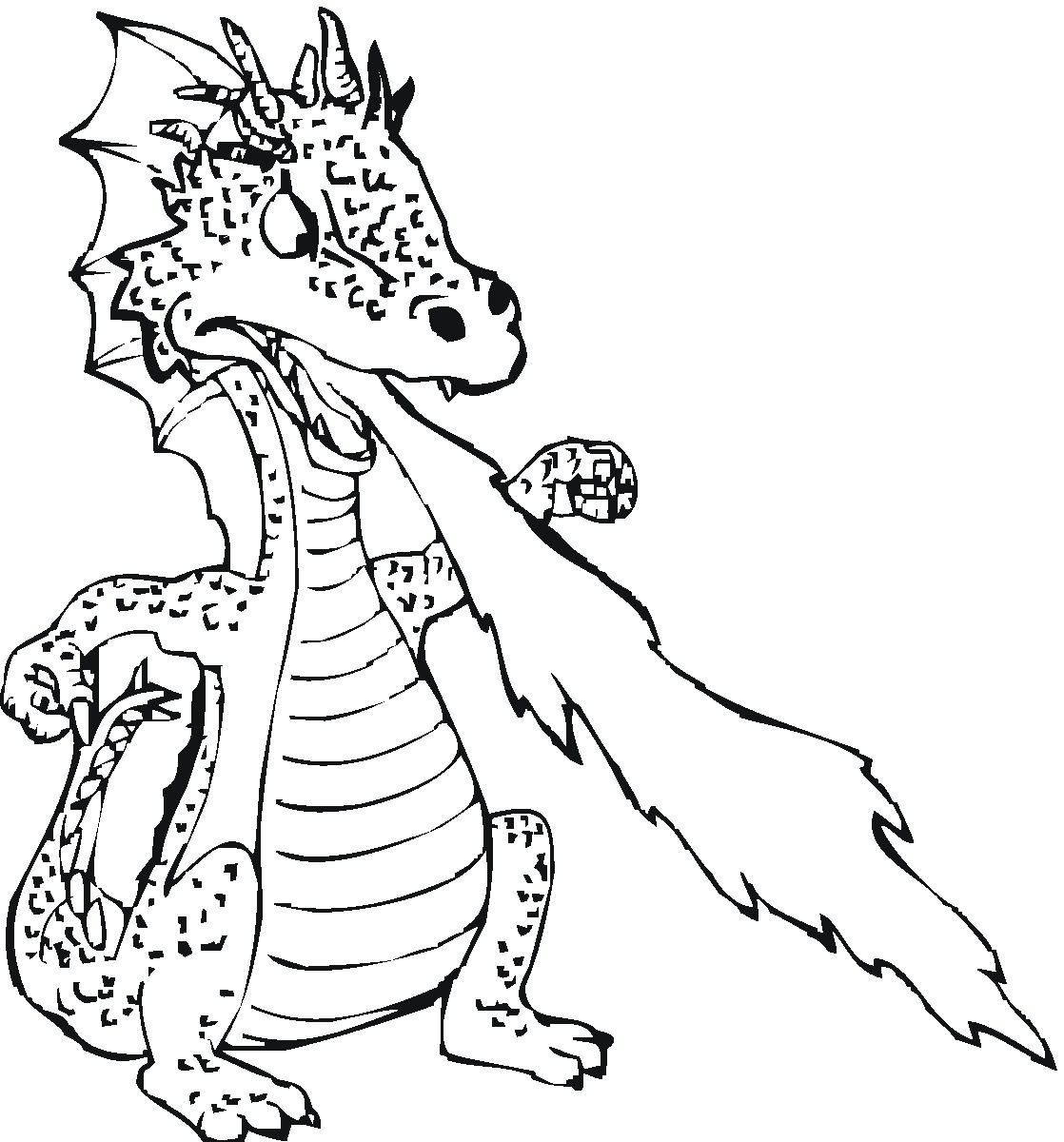 dragon colouring pages scary