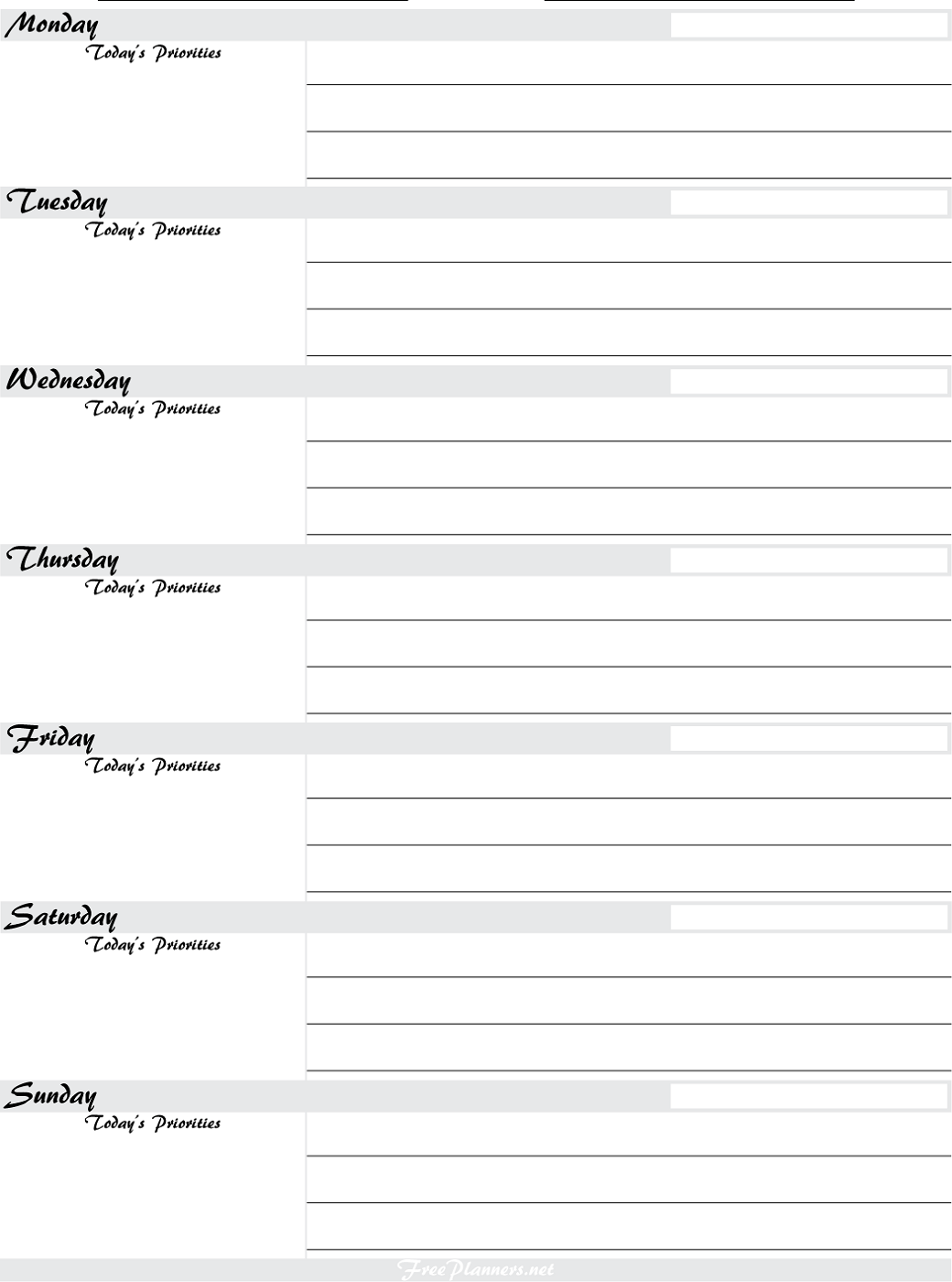 free printable planner pages activity shelter