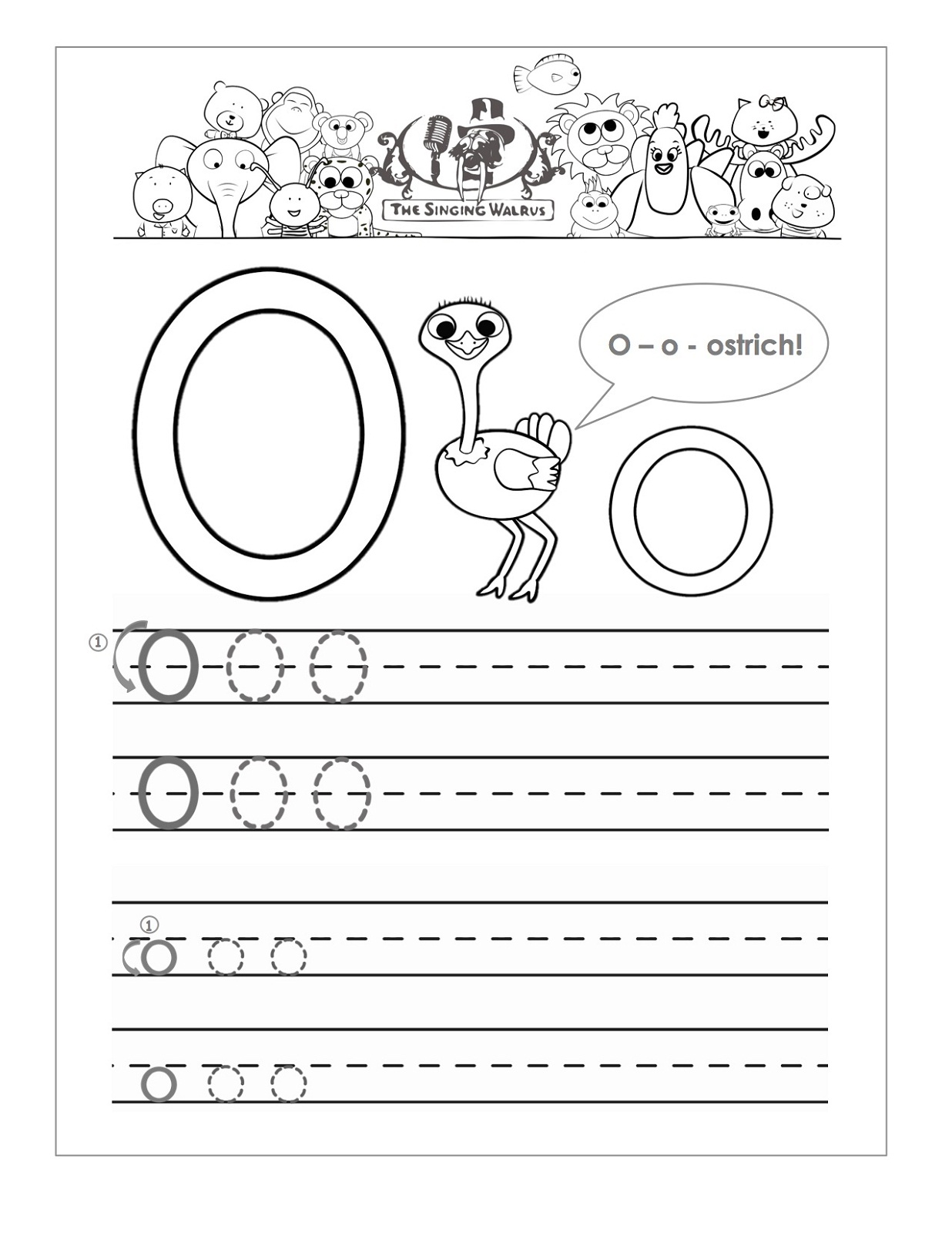 letter o worksheet 2016