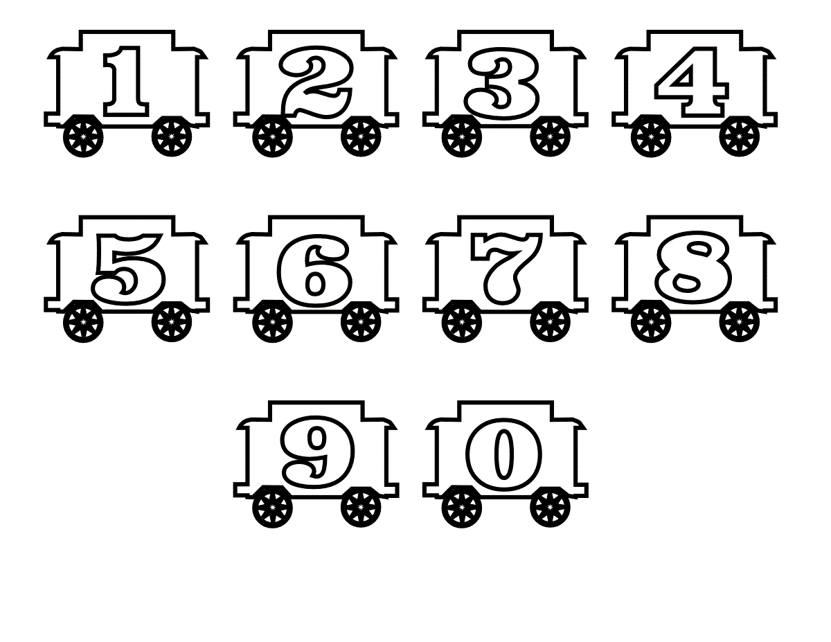 number color pages train