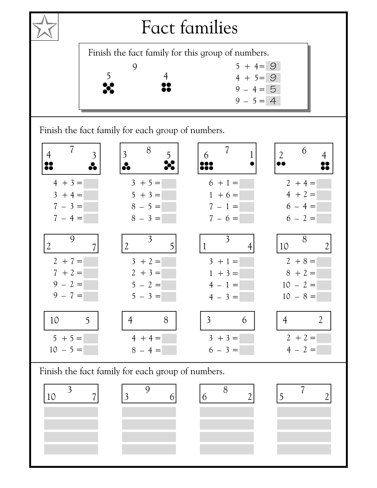 number family worksheets addition
