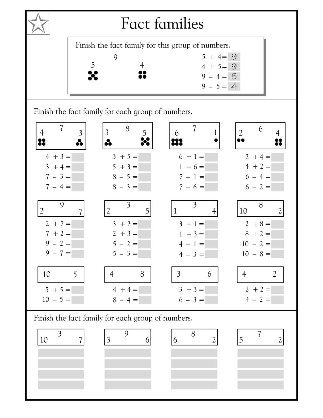 Number Family Worksheets for Kids | Activity Shelter