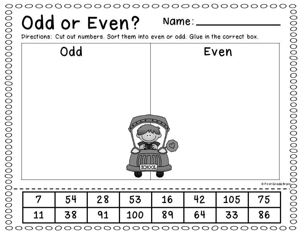 odd and even worksheets for kids