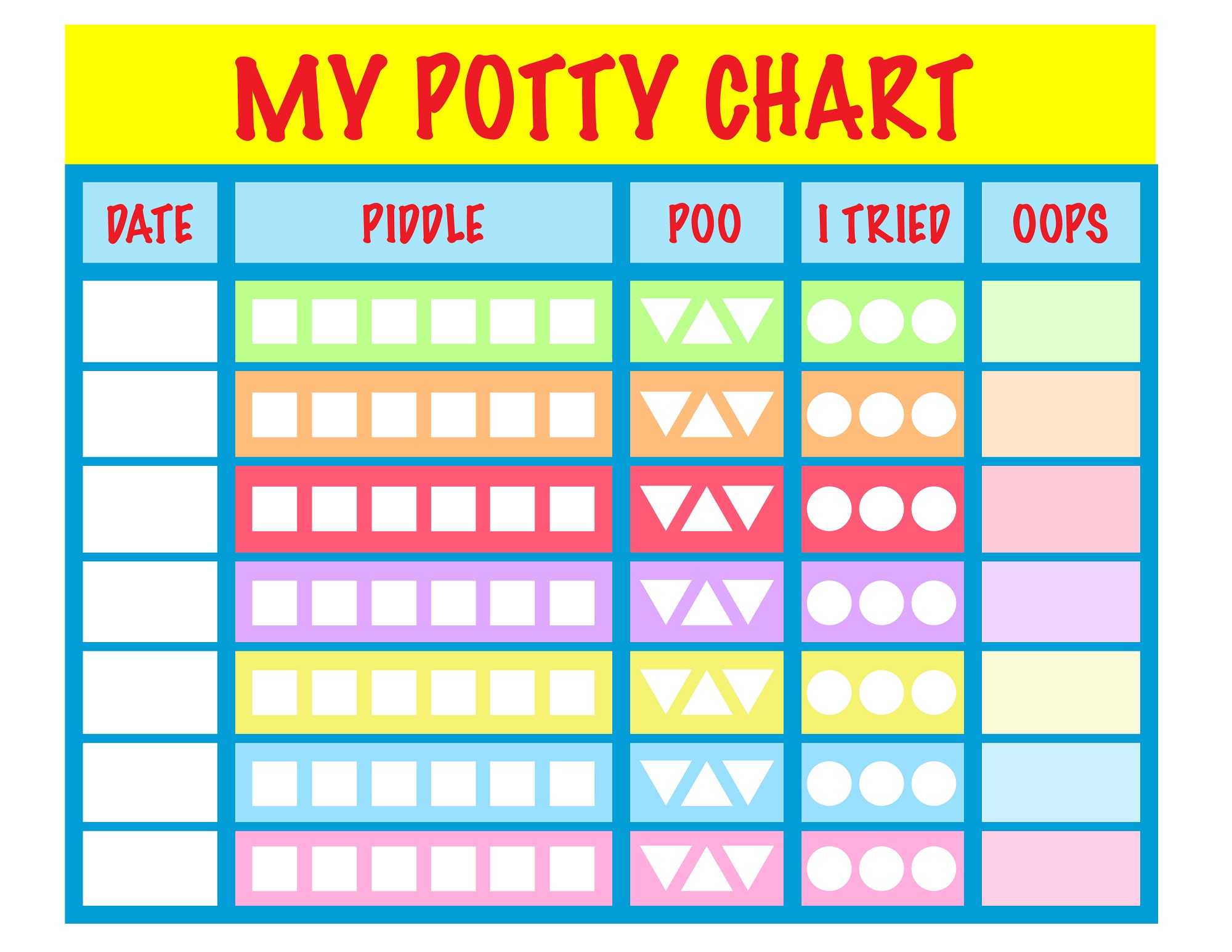 printable potty chart free