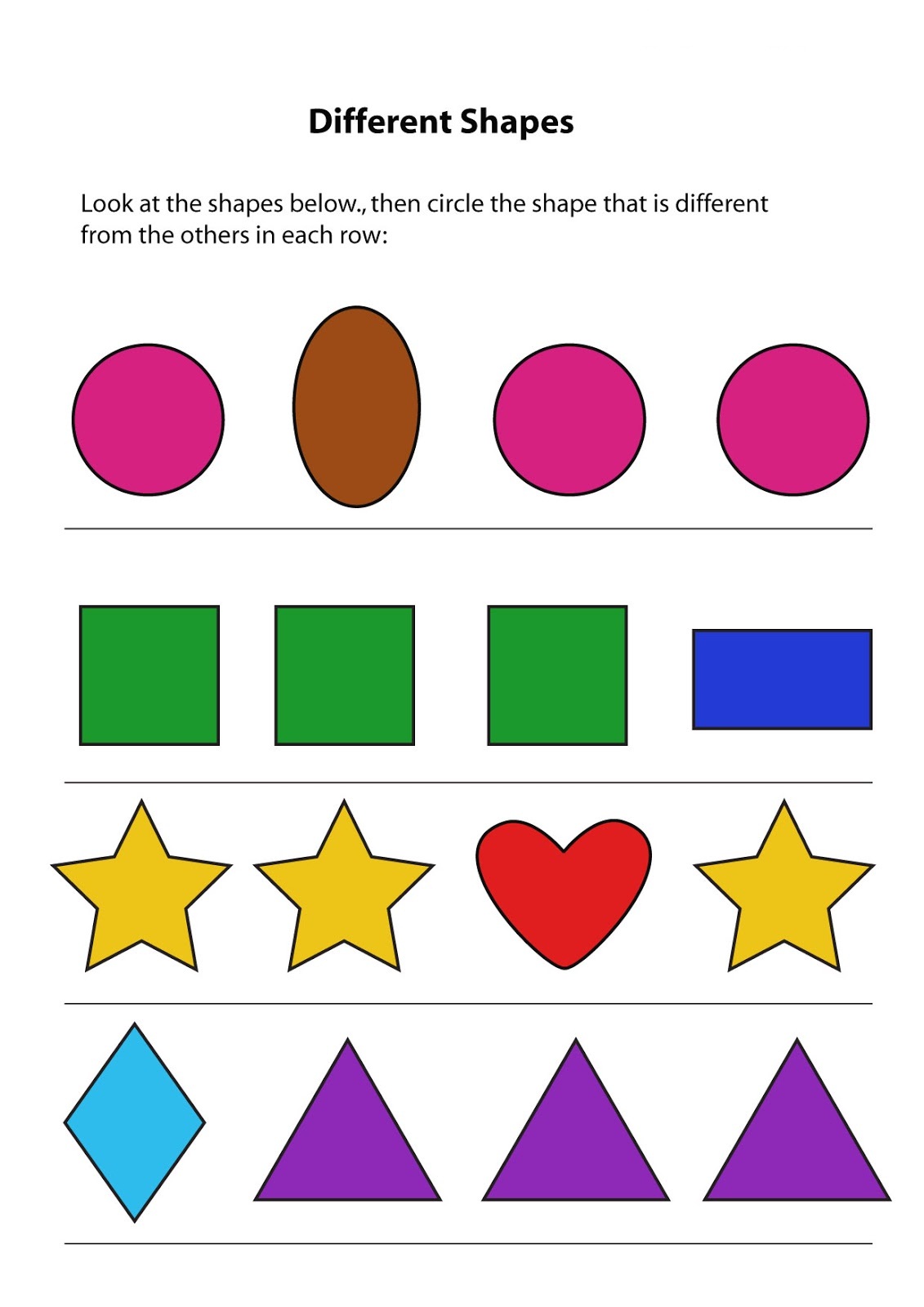 Same And Different Worksheets For Kids Activity Shelter