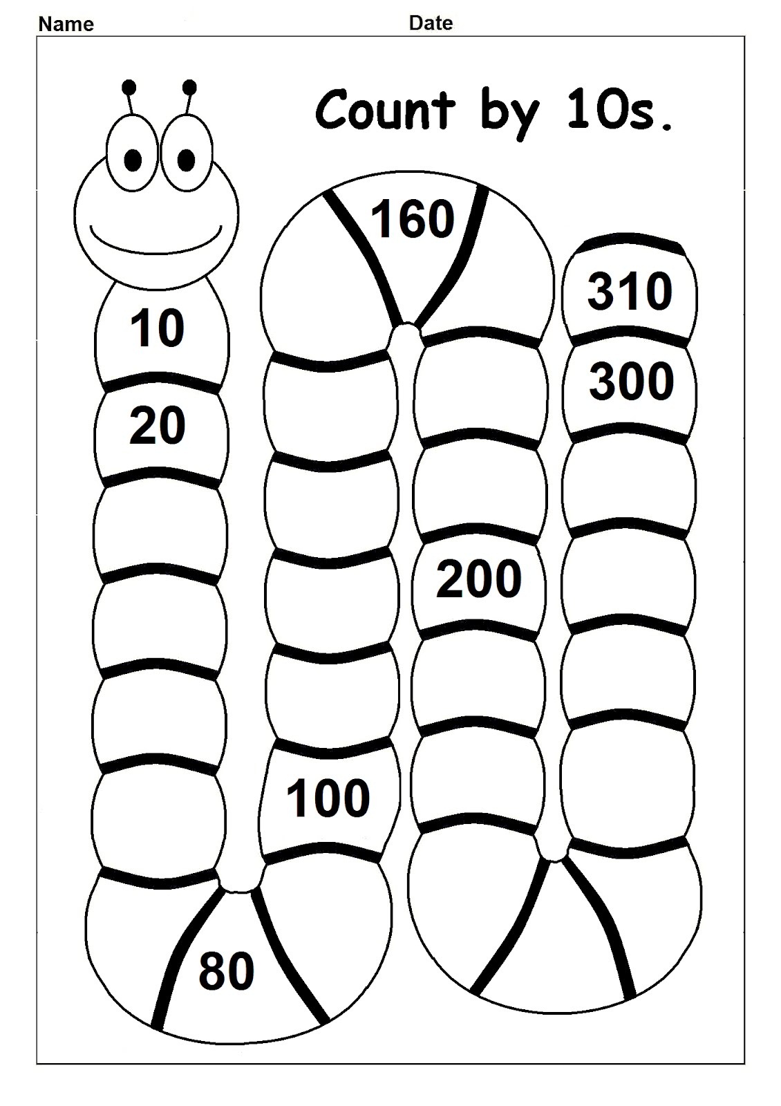 Skip Counting By 10s Worksheet Twisty Noodle Grade 2 Math Number 