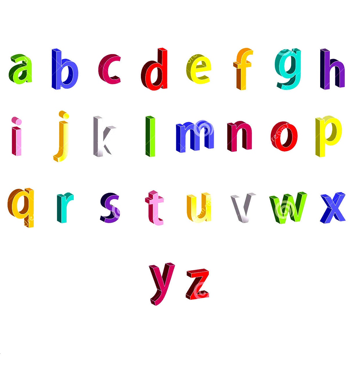small alphabet letters for child