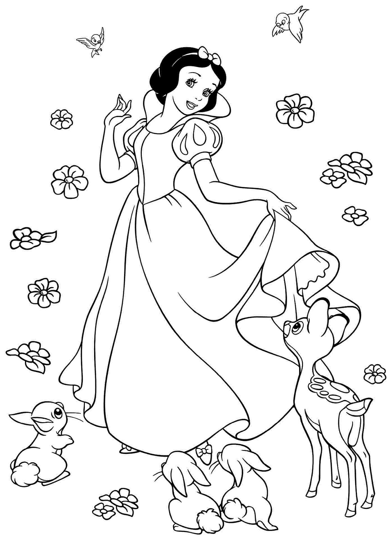 Snow White Color Pages to Print  Activity Shelter