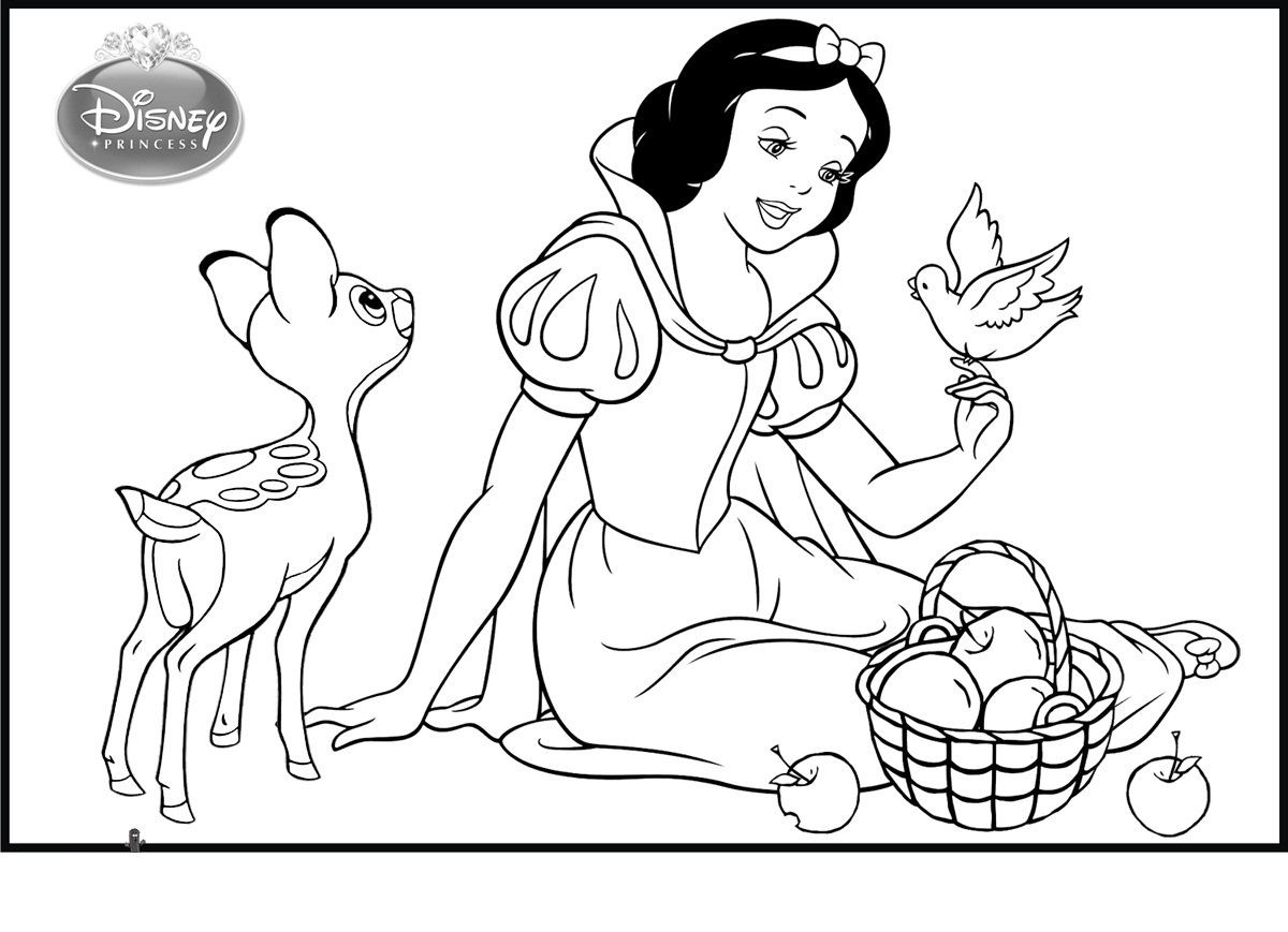 snow white color pages printable