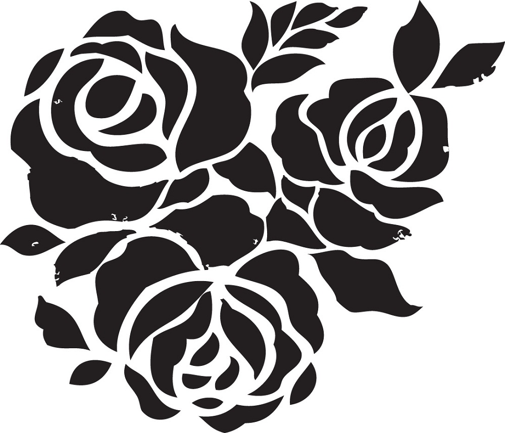 stencils printable rose