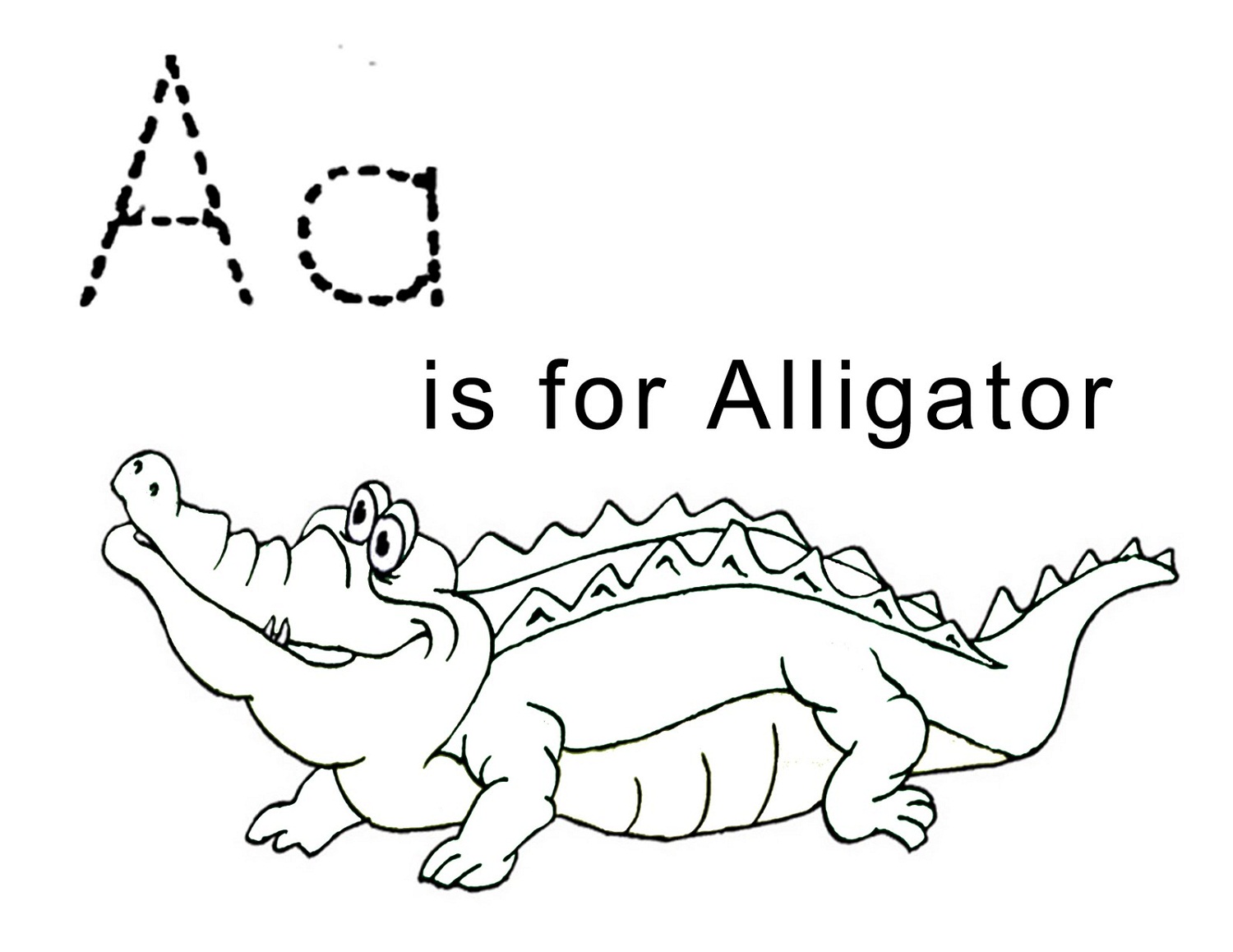 trace letter a alligator