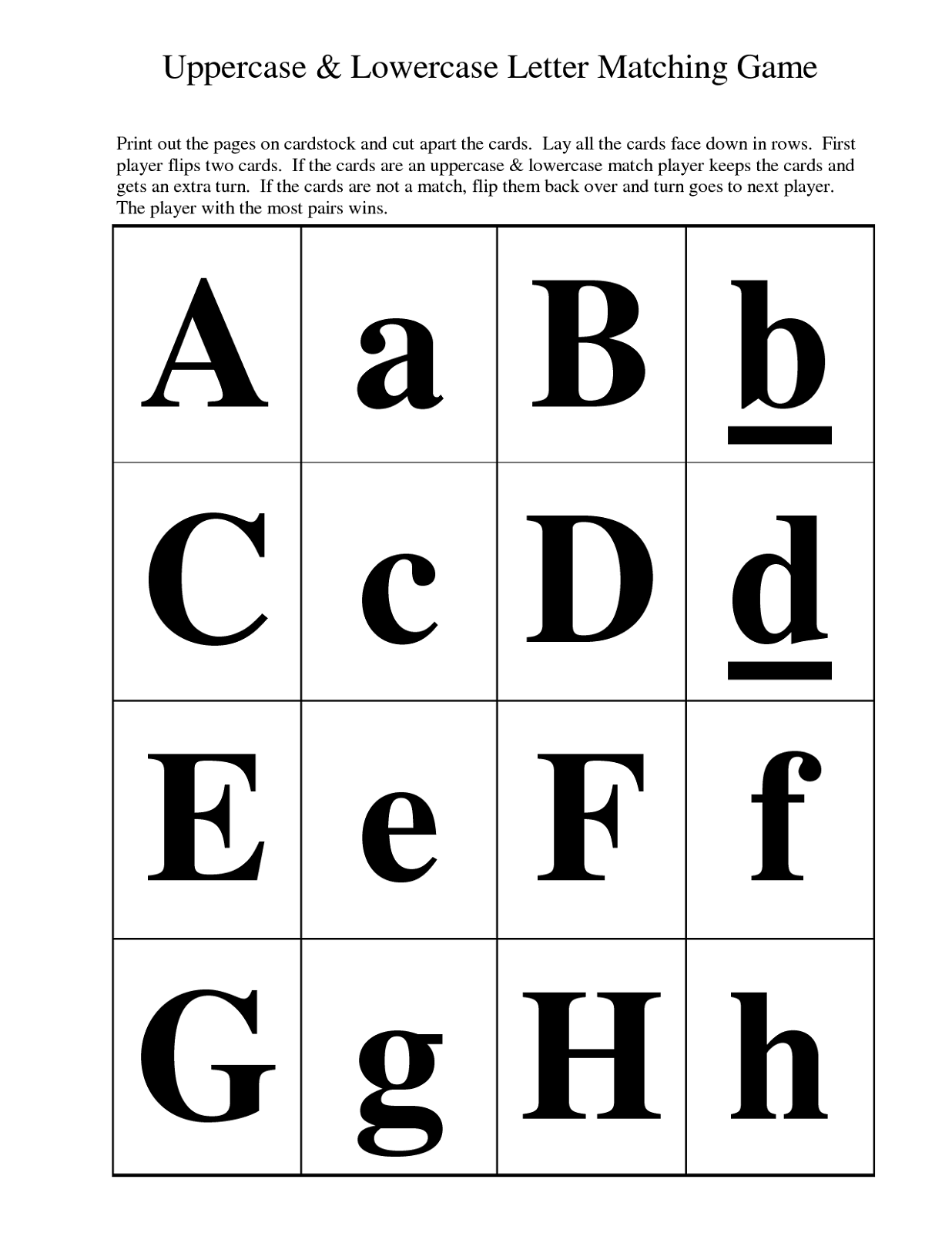 Free Printable Upper And Lower Case Alphabet Chart