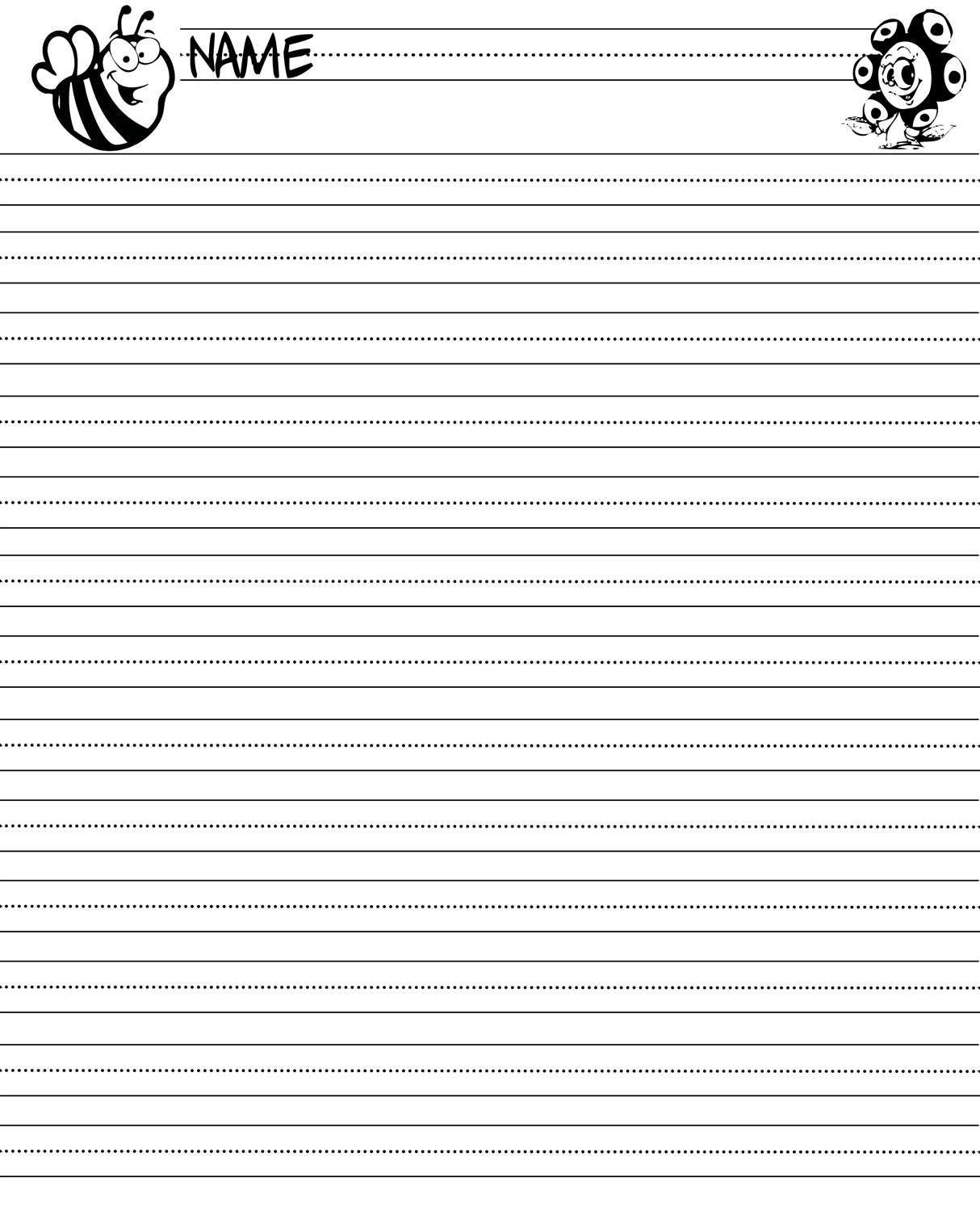 Writing Paper Printable for Children
