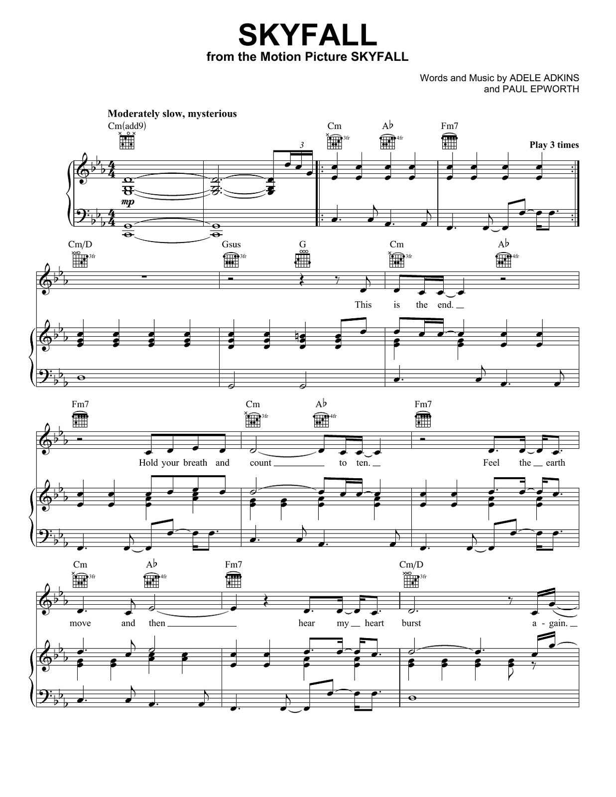 Adele Piano Sheets Music Printable | Activity Shelter