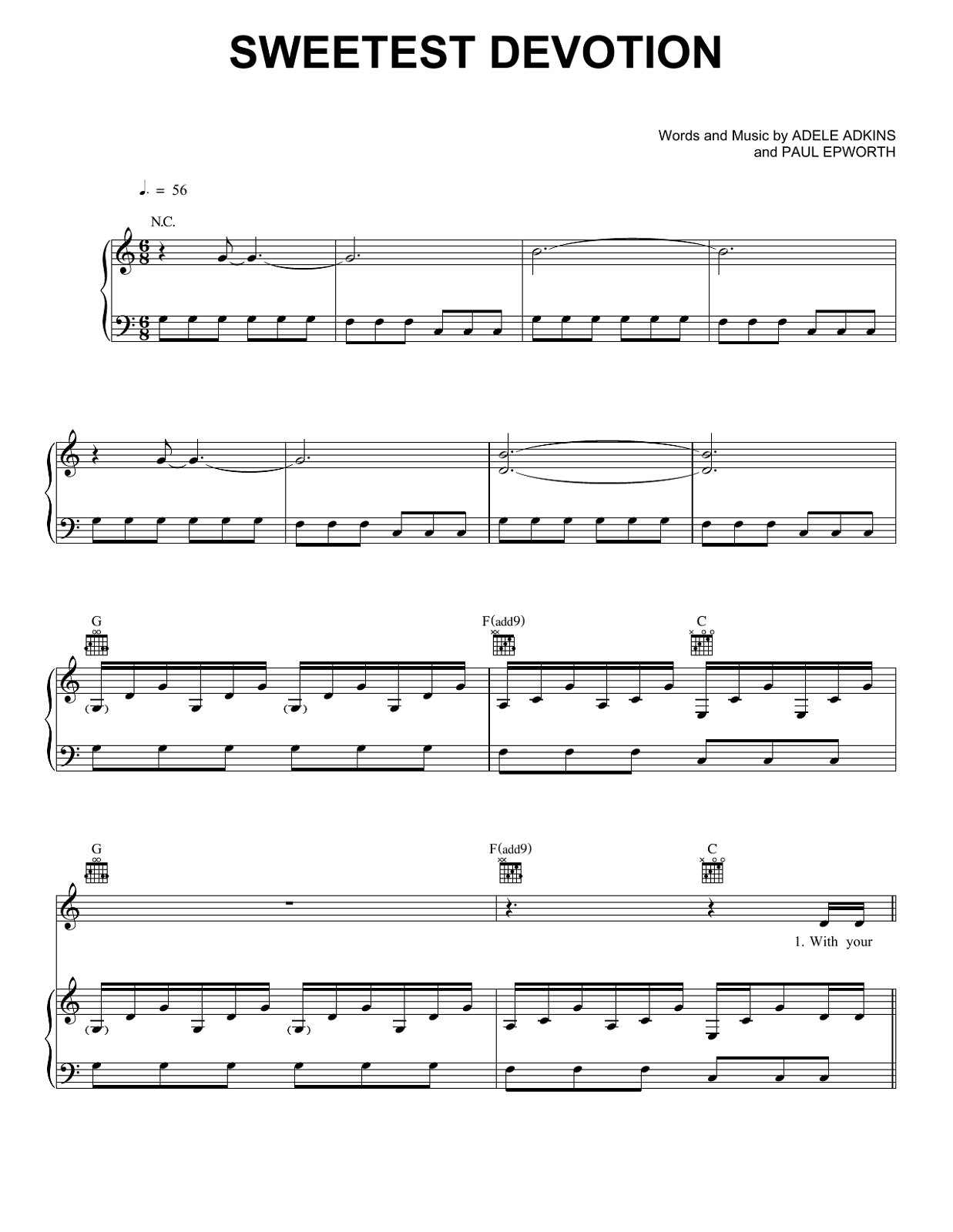 Adele Piano Sheets Music Printable | Activity Shelter1237 x 1600