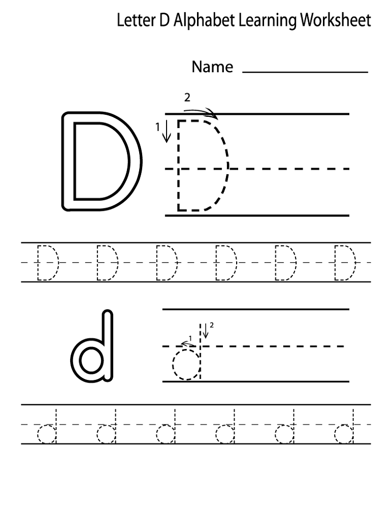 alphabet worksheets for preschoolers letter D