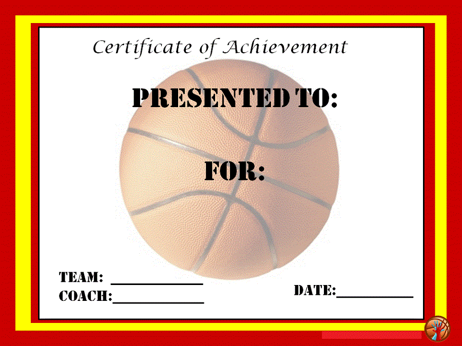 basketball award certificates printable